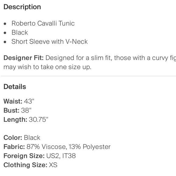 Roberto Cavalli tunic size XS - Picture 4 of 4